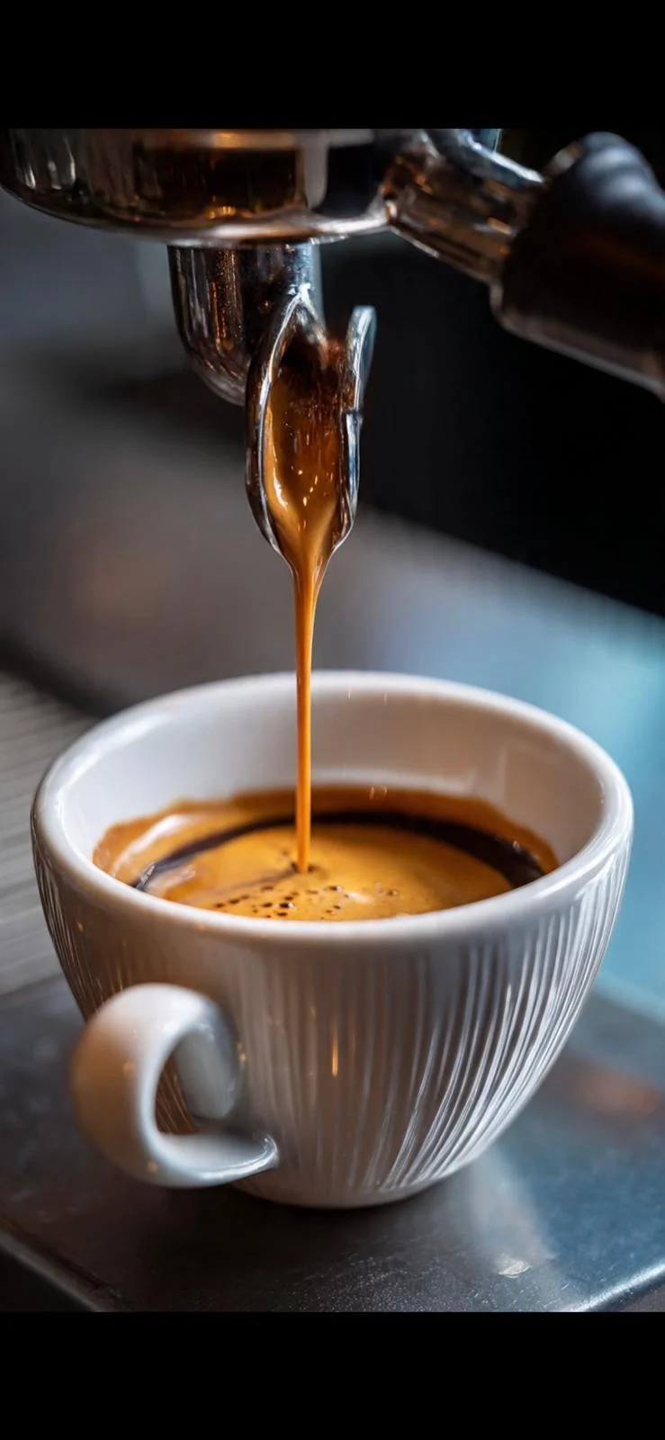 Espresso pulled fresh at the Giorgio D bar